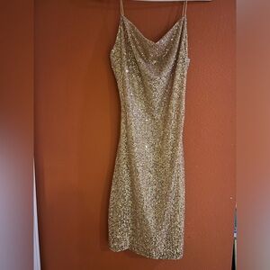 Tigerlily Gold Sequin Mini Dress